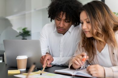 Office workers working together as a team (2)